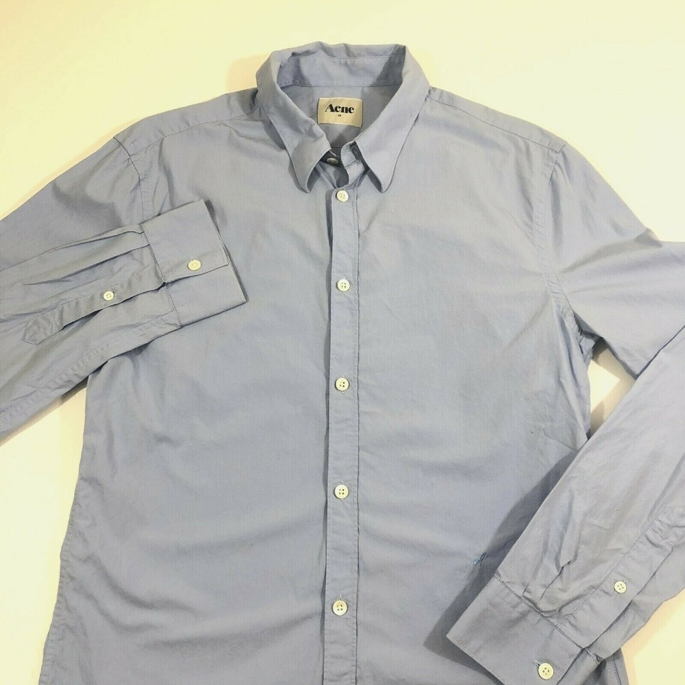 Acne Studios Mens Shirt Sz M 48 Slim Poplin